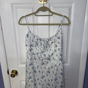 Princess Polly White and Blue Floral Dress